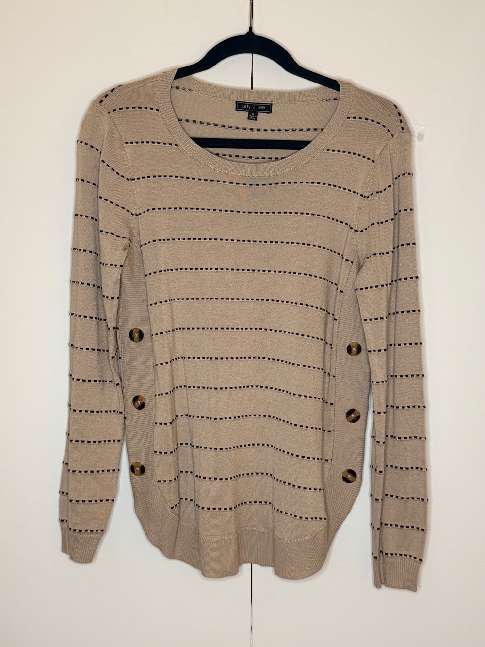 Lety & Me December Side Button Detail Sweater